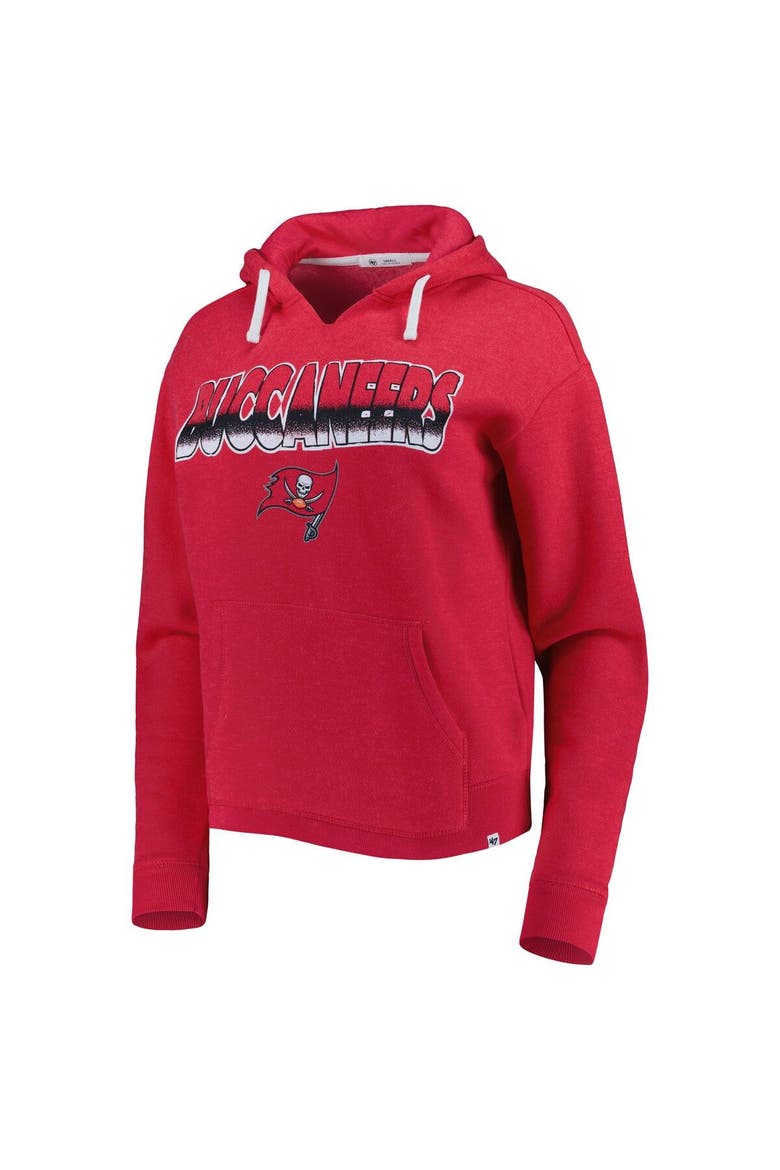 Women's '47 Red Tampa Bay Buccaneers Color Rise Kennedy Notch Neck Pullover Hoodie, Alternate, color, Red