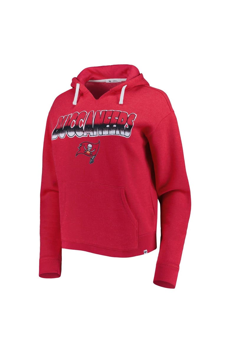 '47 Women's '47 Red Tampa Bay Buccaneers Color Rise Kennedy Notch Neck Pullover Hoodie, Alternate, color, Red