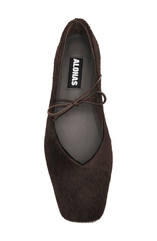 Alohas Sway Soft Brown Leather Ballet Flats In Black