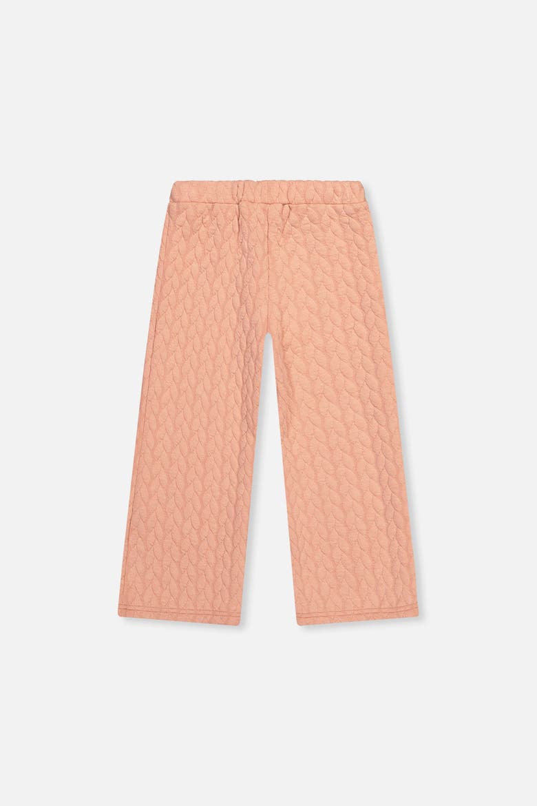 Wide Leg Jacquard Quilted Diamond Elastic Waist Pants, Alternate, color, Pink