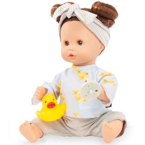Sleepy Aquini Little Duck - 13" Drink & Wet Bath Girl Doll, Kids 3+