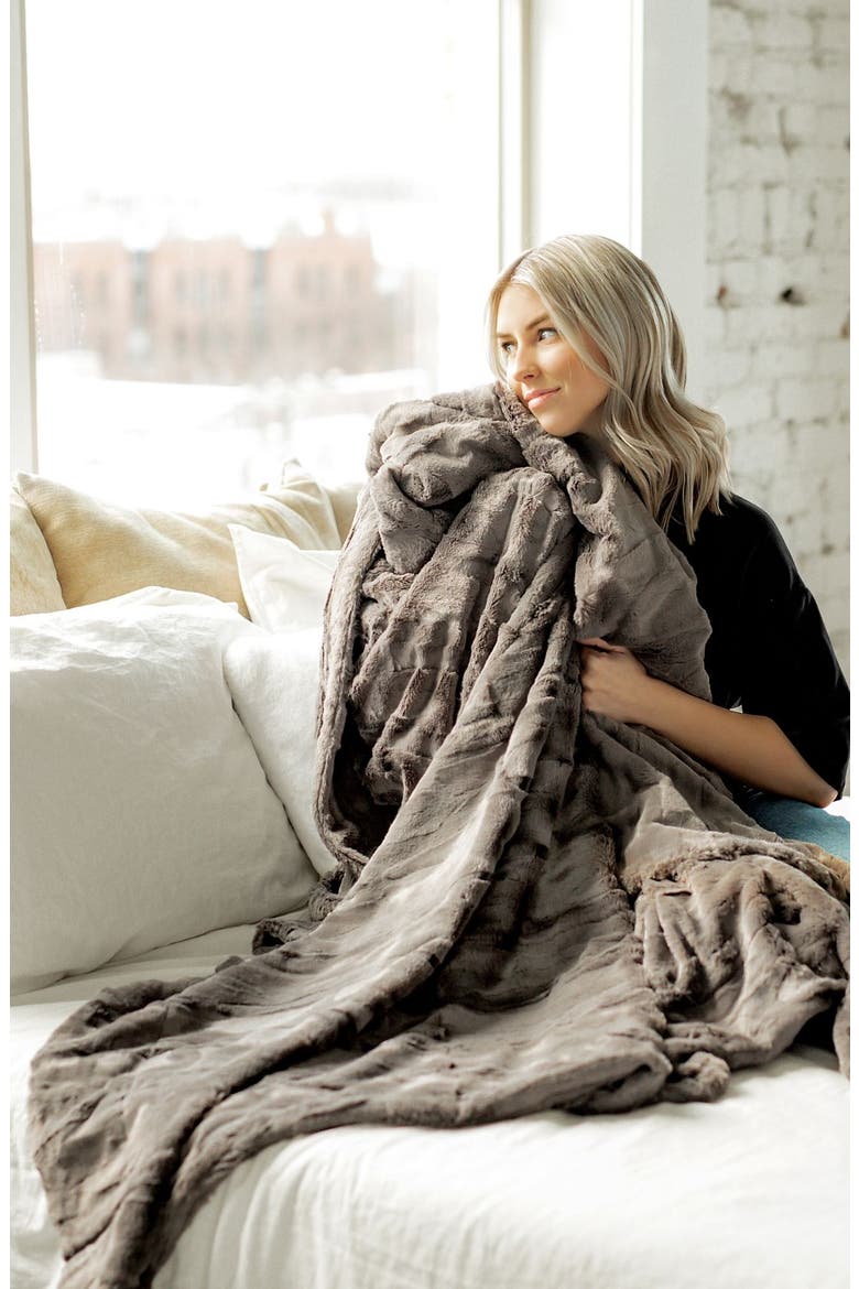 Sorbet Charcoal Blanket, Main, color, Gray