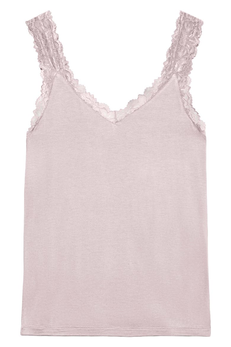 Rosa Lace Trim Tank, Alternate, color, ROSEATE SPOONBILL
