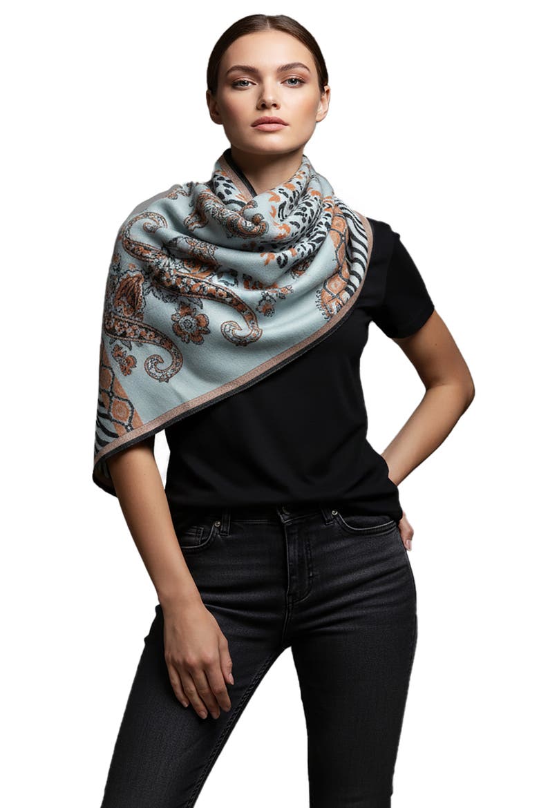 Wild Paisley Reversible Scarf, Alternate, color, LIGHT BLUE