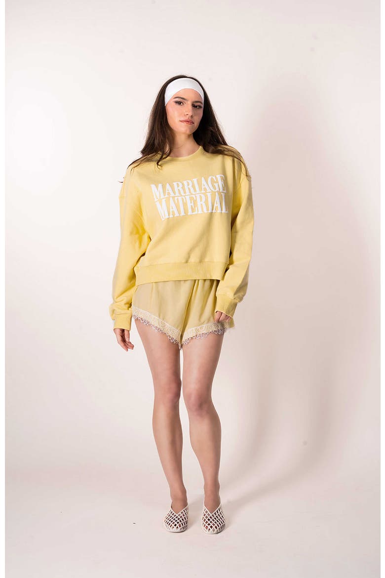 Marriage Material Collection Crop Crew, Alternate, color, Yellow