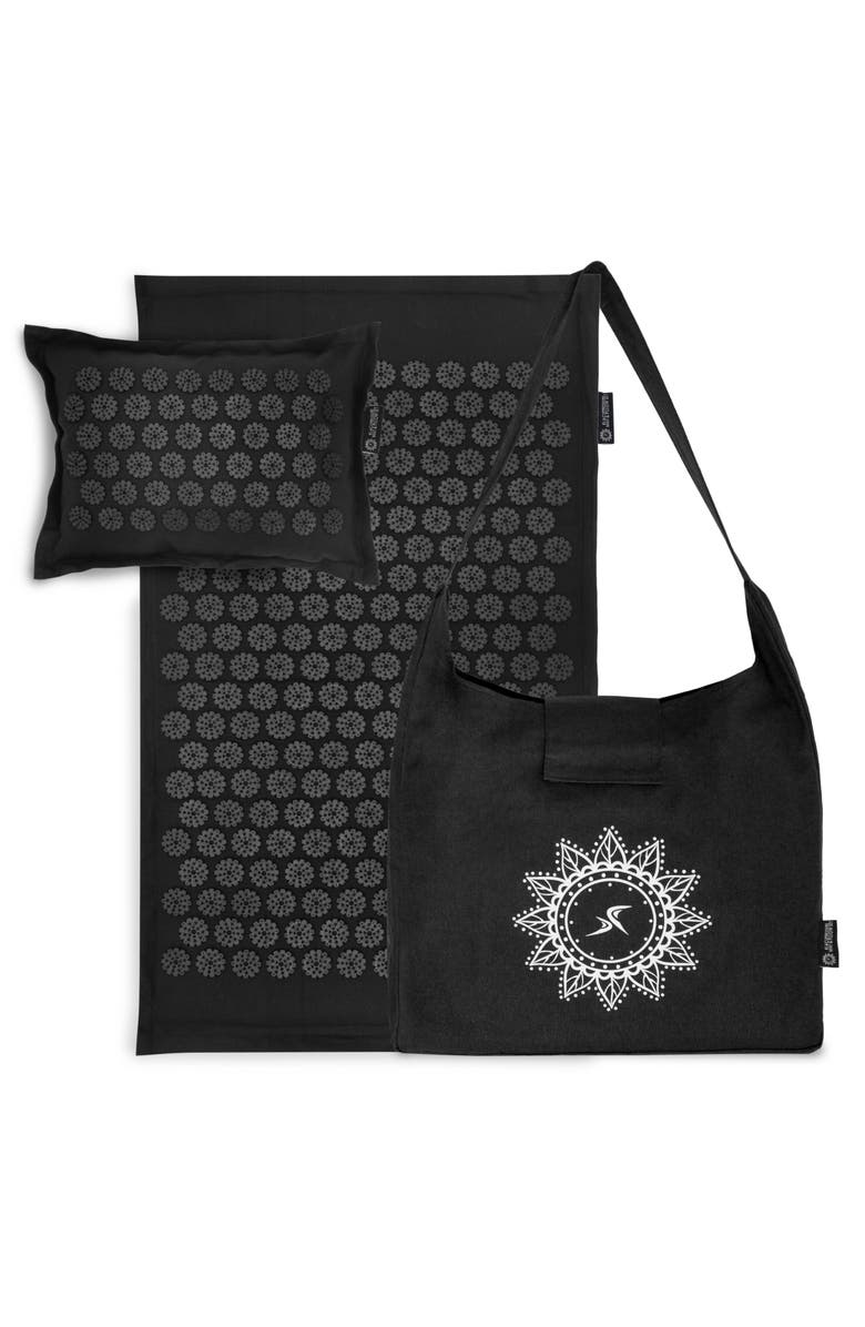 ProsourceFit Ki Acupressure Mat and Pillow Set, Main, color, Black Pearl