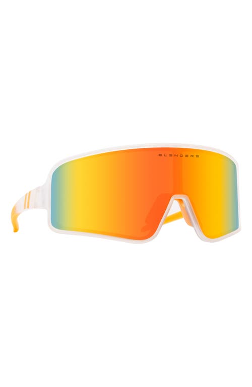 Blenders Eyewear Eclipse 133mm Polarized Shield Sunglasses In Orange