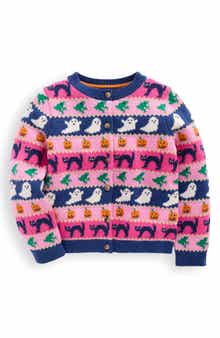 Mini Boden Kids' Edie Halloween Fair Isle Cardigan