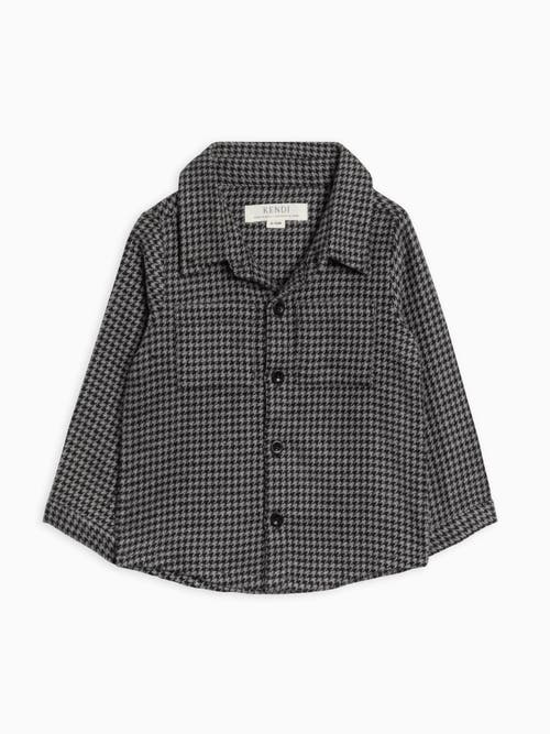 Kendi Lev Organic Flannel Long Sleeve Collared Button Down Shirt In Gray