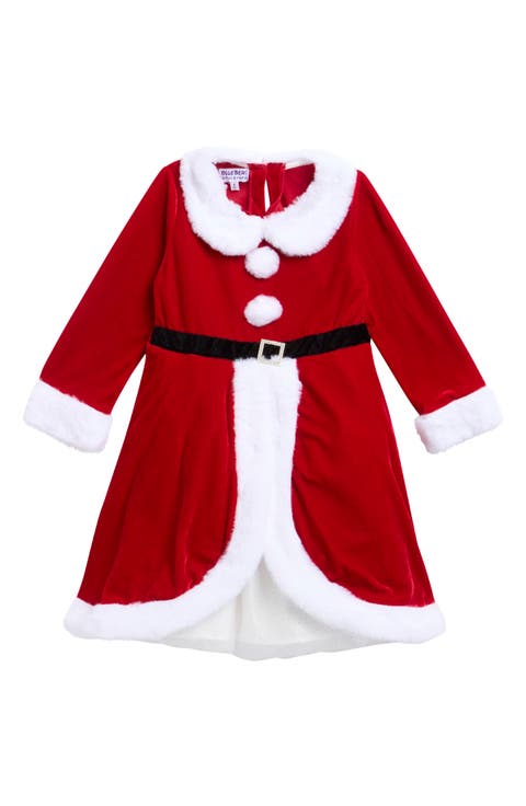 Kids' Santa Faux Fur Trim Dress (Toddler & Little Kid)