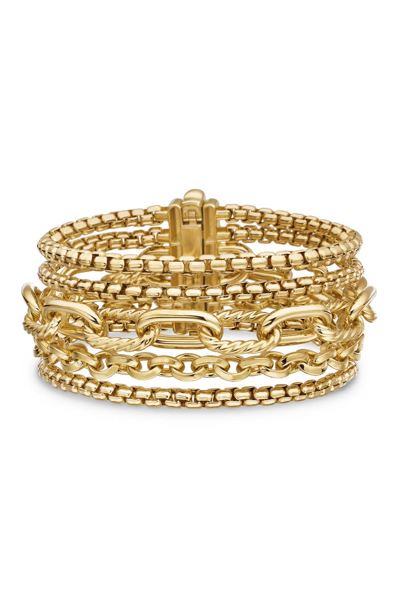 Multirow Chain Bracelet in 18K Yellow Gold, Main, color, 18K YELLOW GOLD