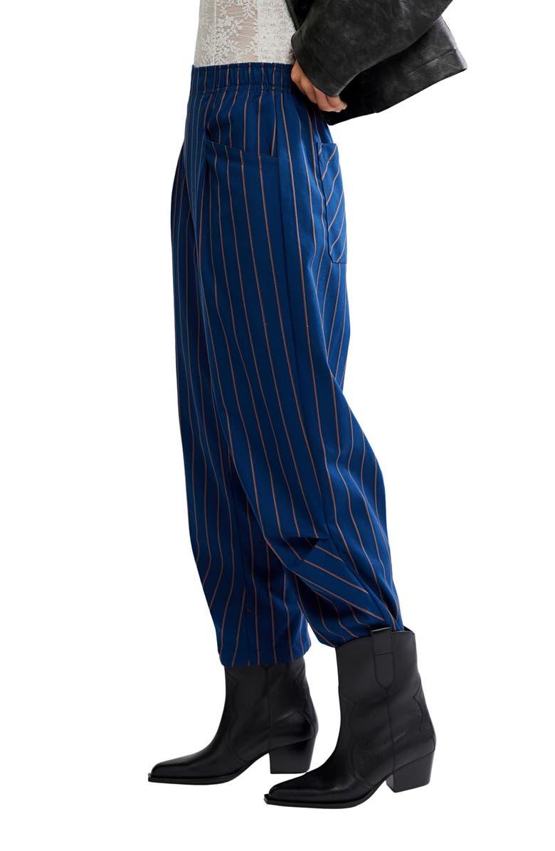Free People Nice Choice Stripe Pull-On Pants, Alternate, color, Navy Combo Pinstripe