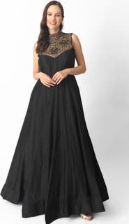 RAAS Zuri Embroidered High Neck Gown