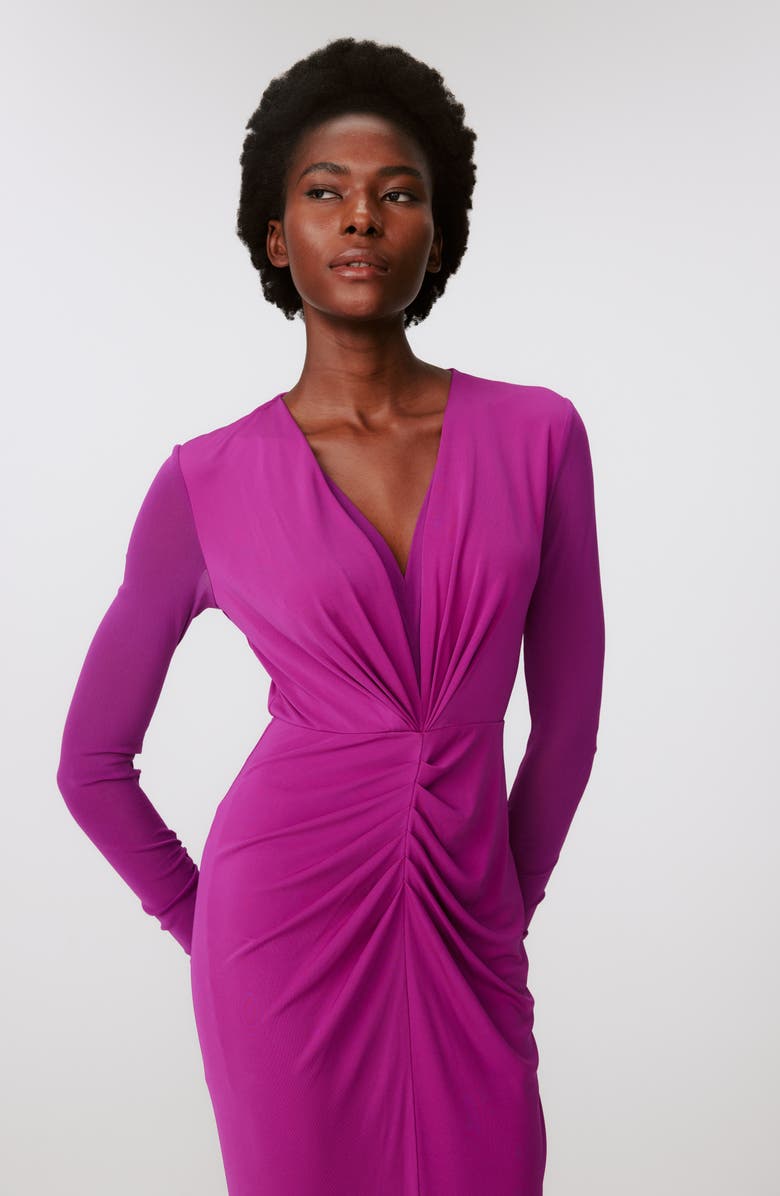 Diane von Furstenberg Hades Two-Tone Long Sleeve Midi Dress, Alternate, color, 