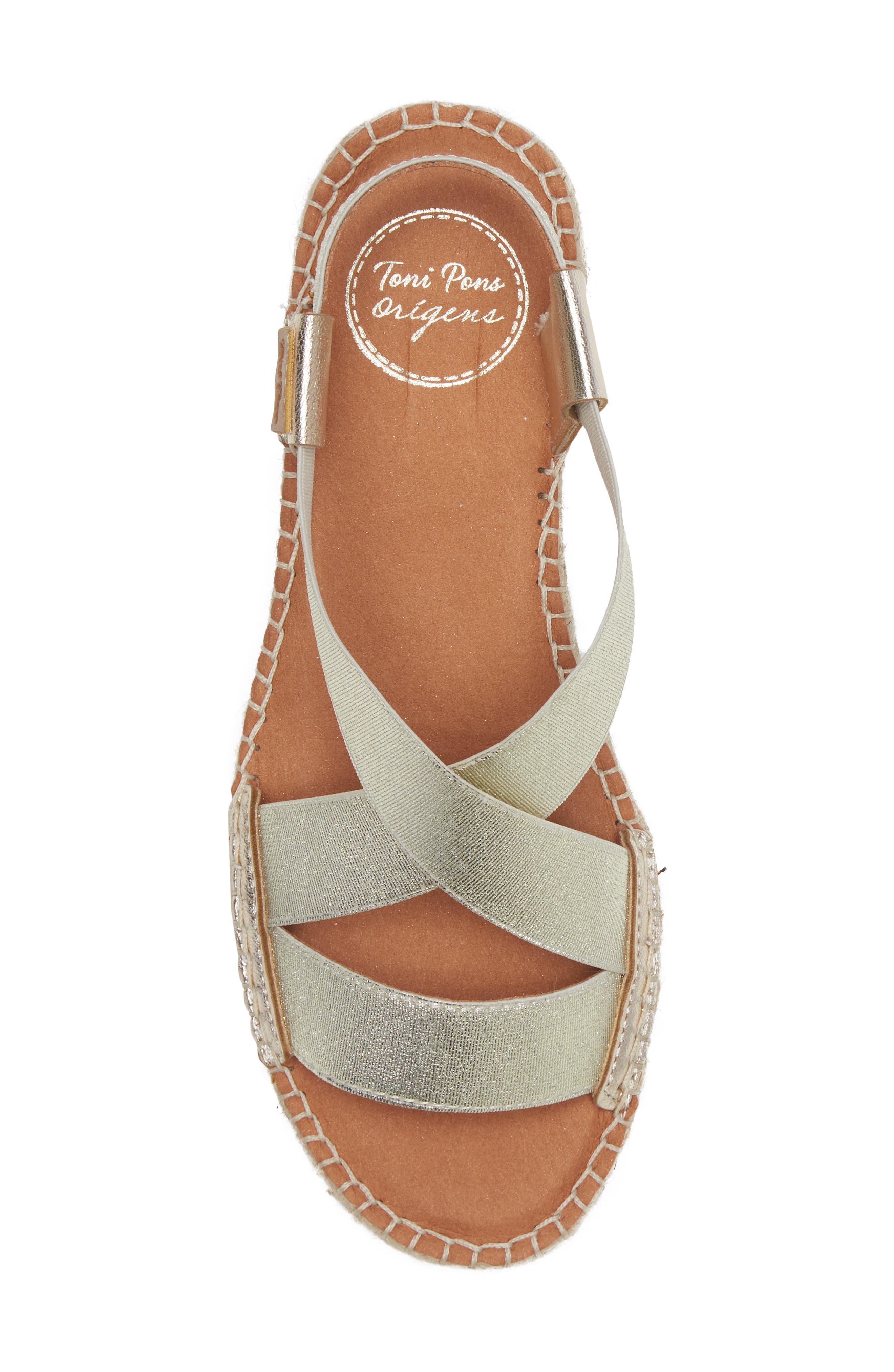 Toni Pons Eire Wedge Sandal, Alternate, color, Platinum Leather
