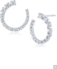 CZ by Kenneth Jay Lane Round Cubic Zirconia Open Circle Earrings