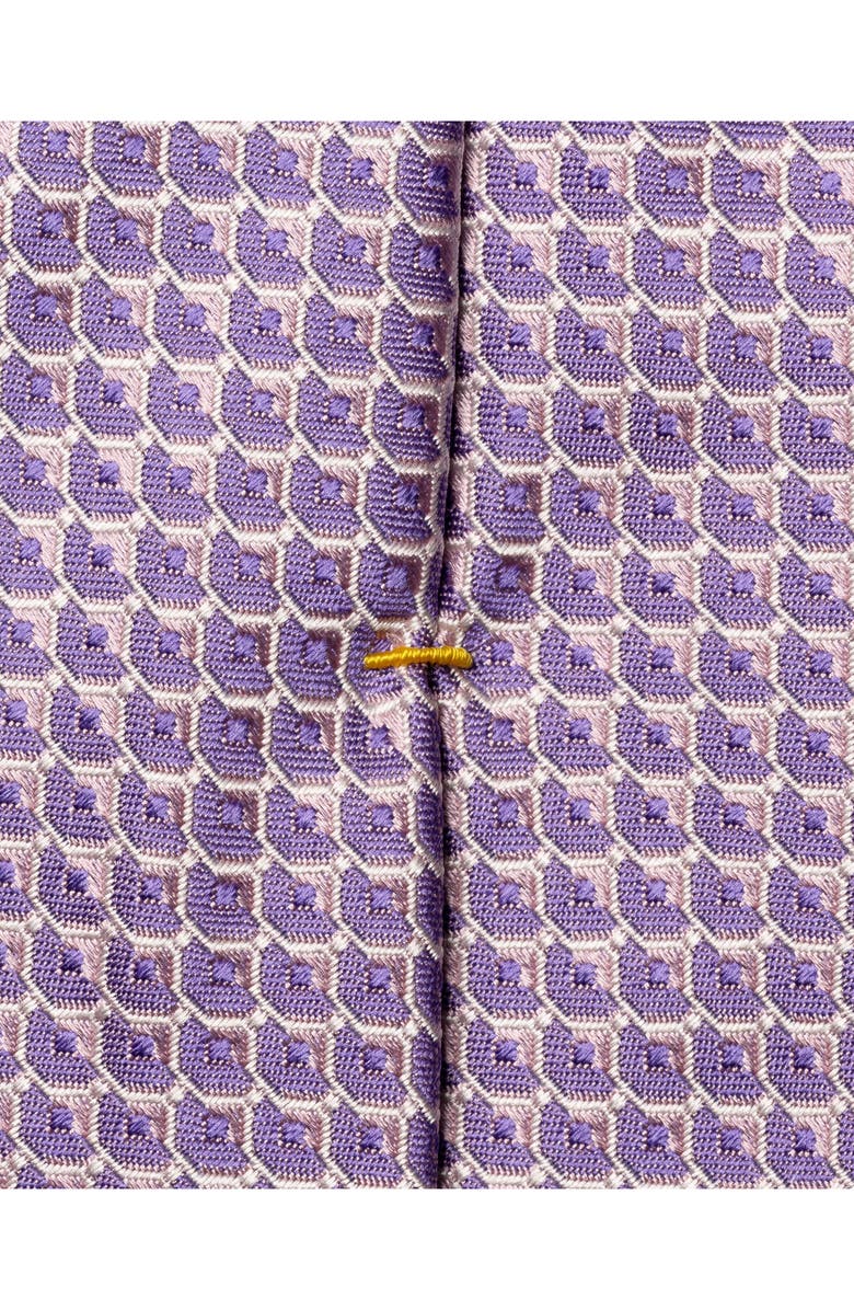 Eton Geometric Jacquard Silk Tie, Alternate, color, Light Purple