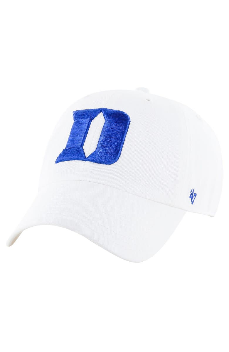 '47 Men's '47 White Duke Blue Devils Clean Up Adjustable Hat, Main, color, 
