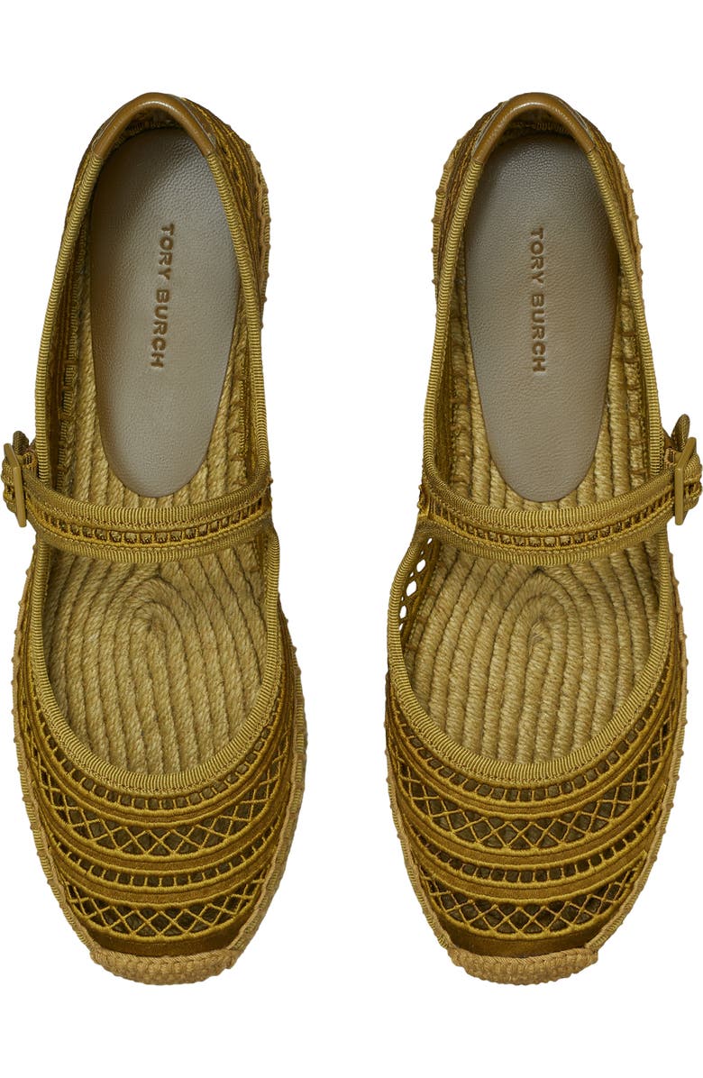 Tory Burch Open Weave Mary Jane Espadrille Flat, Alternate, color, Olive Twig