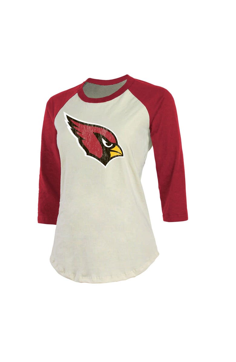 Majestic Threads Women's Fanatics Branded Kyler Murray Cream/Cardinal Arizona Cardinals Player Raglan Name & Number 3/4-Sleeve T-Shirt, Alternate, color, 