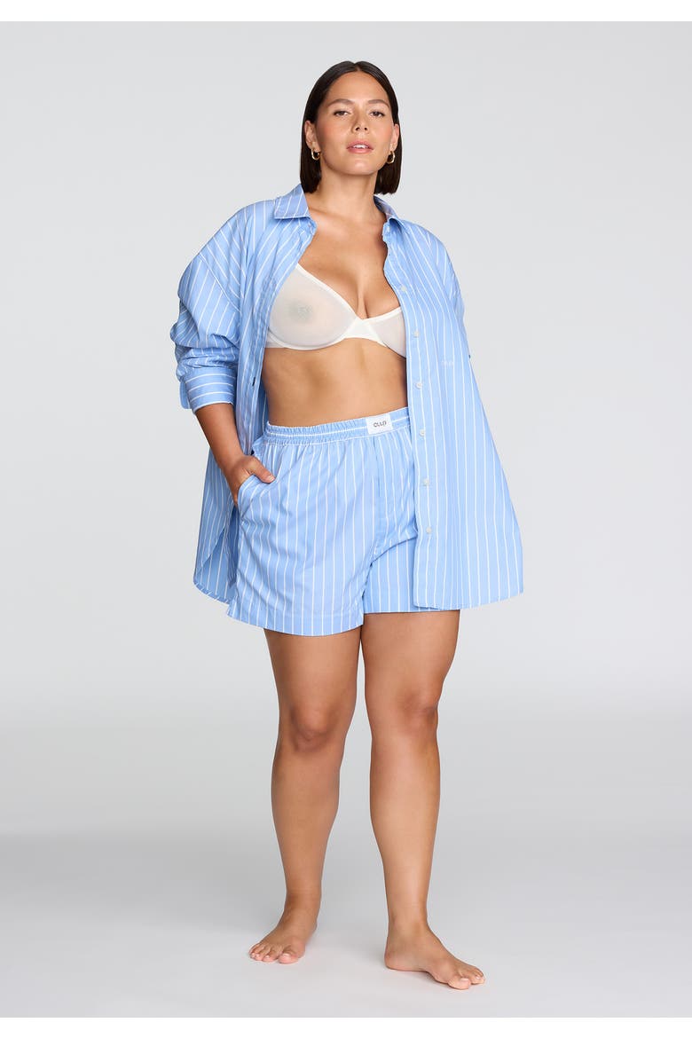 The Oversized Shirt, Alternate, color, OCEAN STRIPE