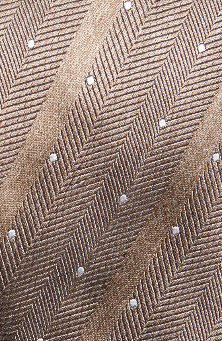 David Donahue Polka Dot Silk Tie, Alternate, color, Cocoa