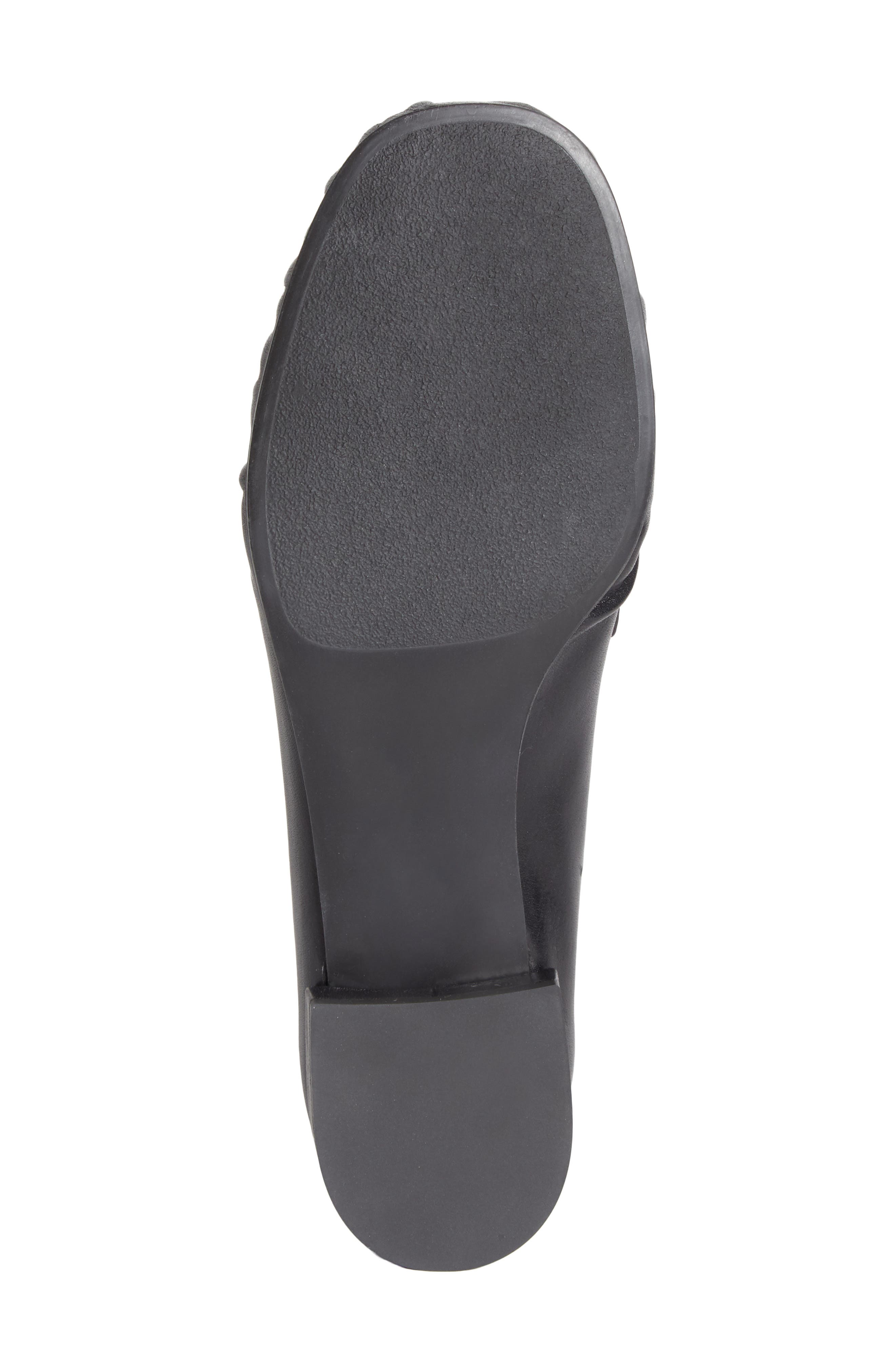 Ruched Leather Loafer, Alternate, color, NERO
