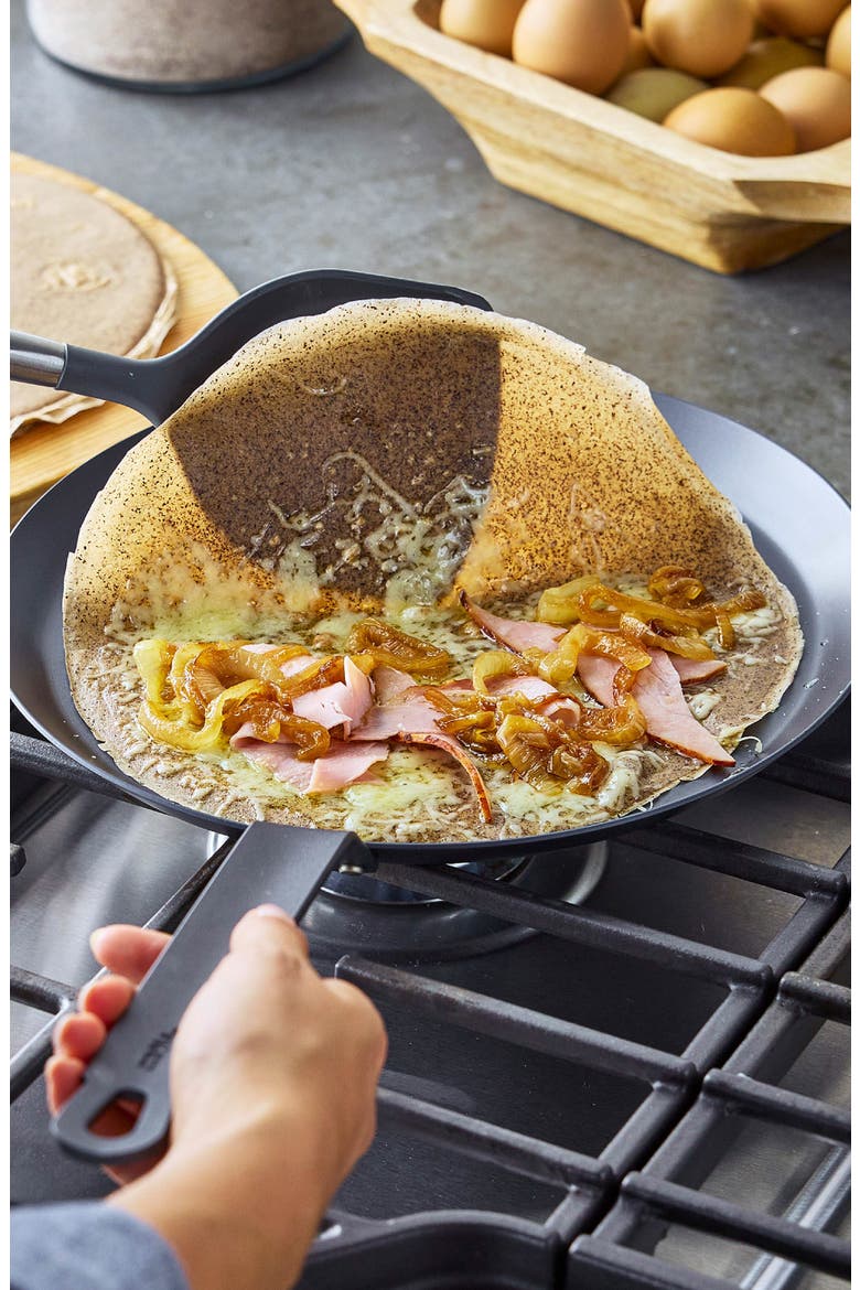 x Bobby Flay 11" Carbon Steel Crepe Pan, Alternate, color, BLACK