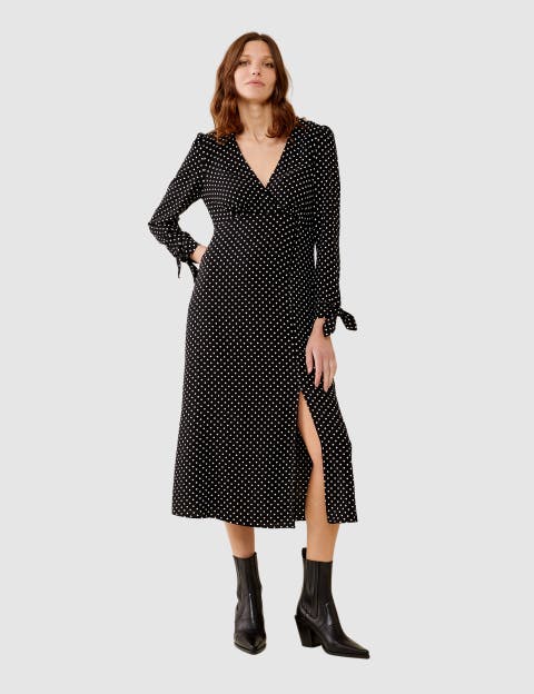 Laine Polka Dot Spot Midi Dress