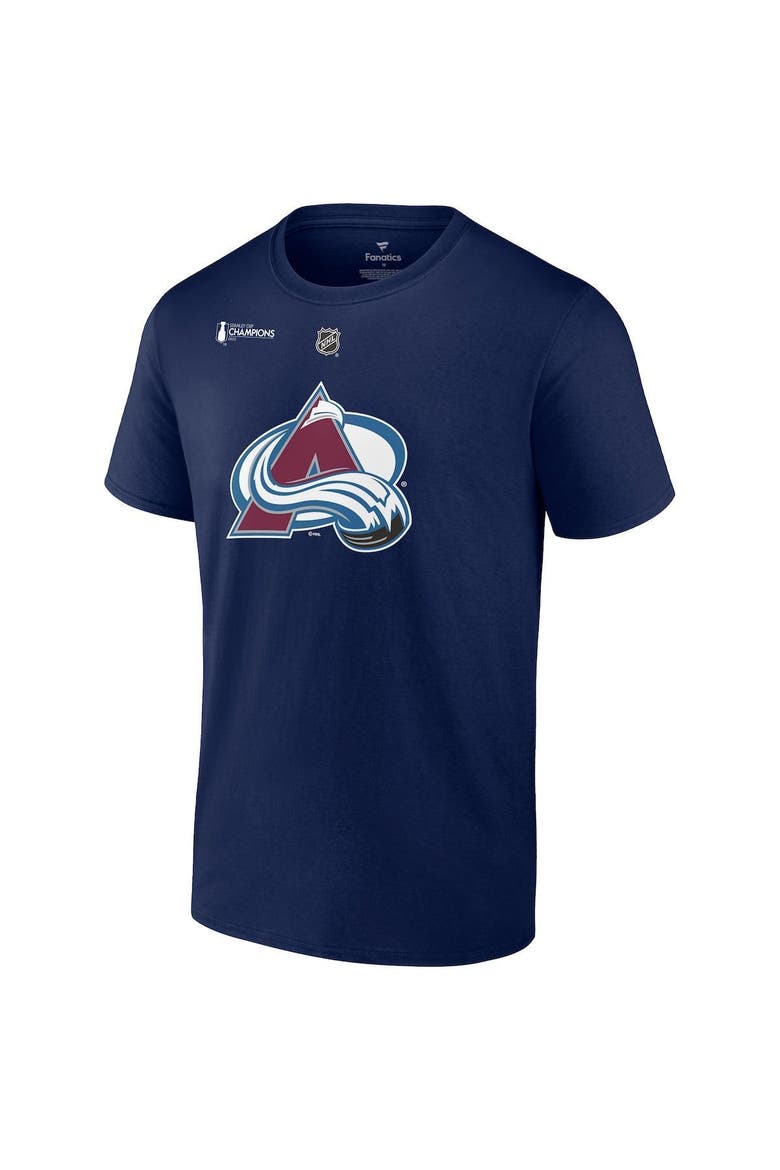 Men's Fanatics Branded Nathan MacKinnon Navy Colorado Avalanche 2022 Stanley Cup Champions Big & Tall Name & Number T-Shirt, Alternate, color, Navy