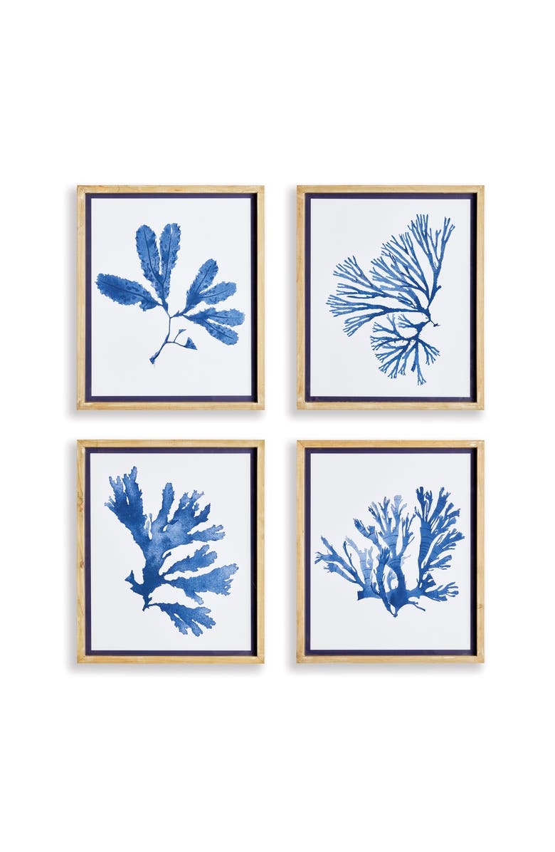 Napa Home & Garden Indigo Seaweed Prints St/4, Main, color, Blue