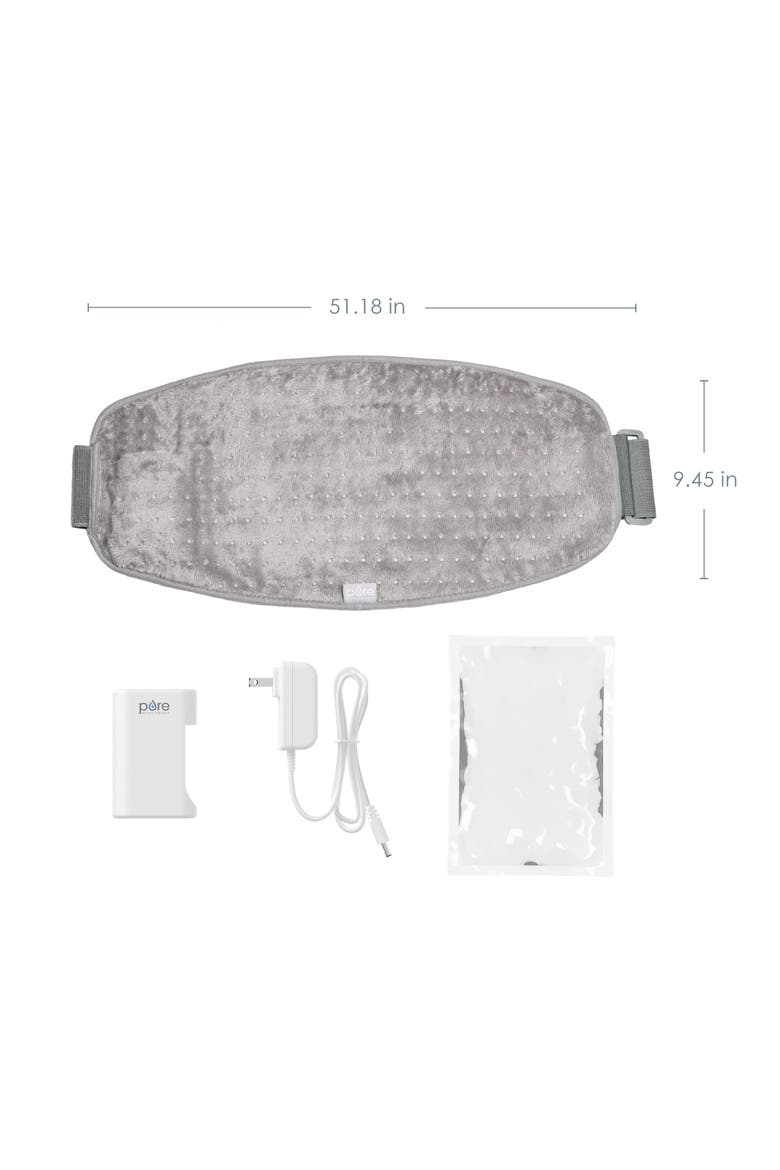 Lumbar & Abdominal Cordless Heating Wrap, Main, color, MIST GRAY