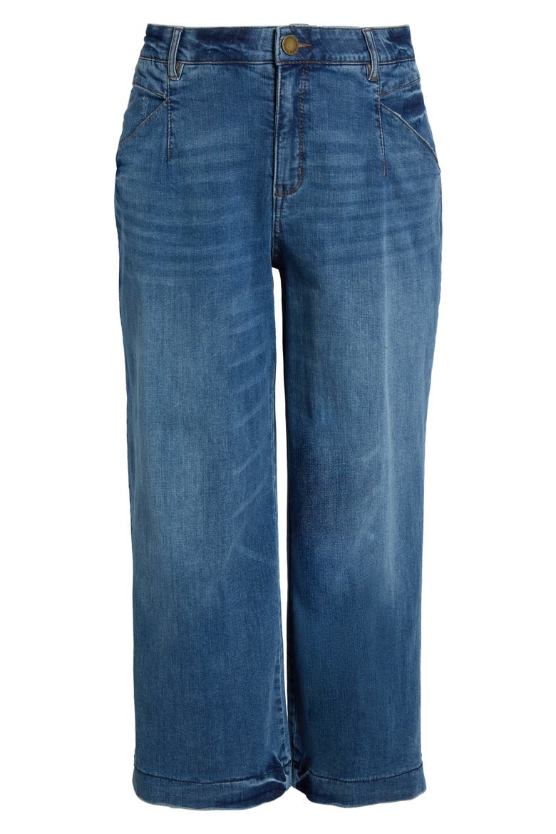 Wyatt Skyrise High Waist Ankle Wide Leg Jeans, Alternate, color, MID BLUE ARTISANAL