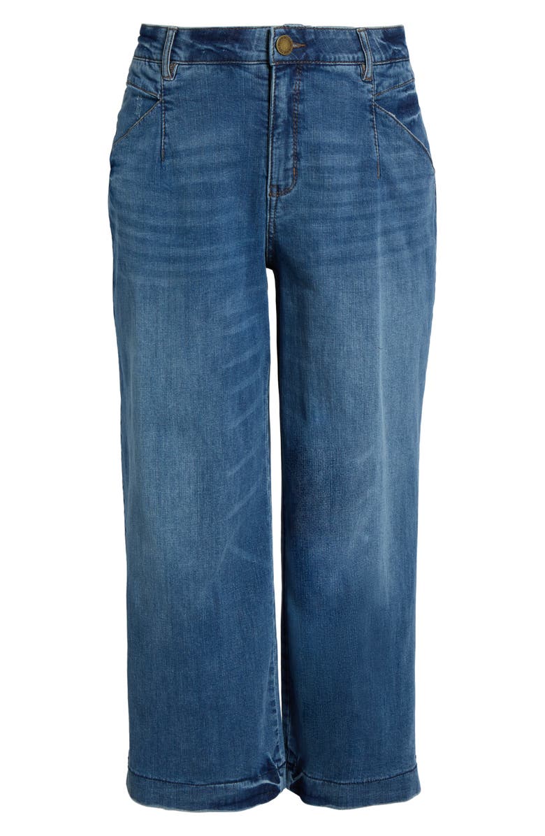Wit & Wisdom Wyatt Skyrise High Waist Ankle Wide Leg Jeans, Alternate, color, Mid Blue Artisanal