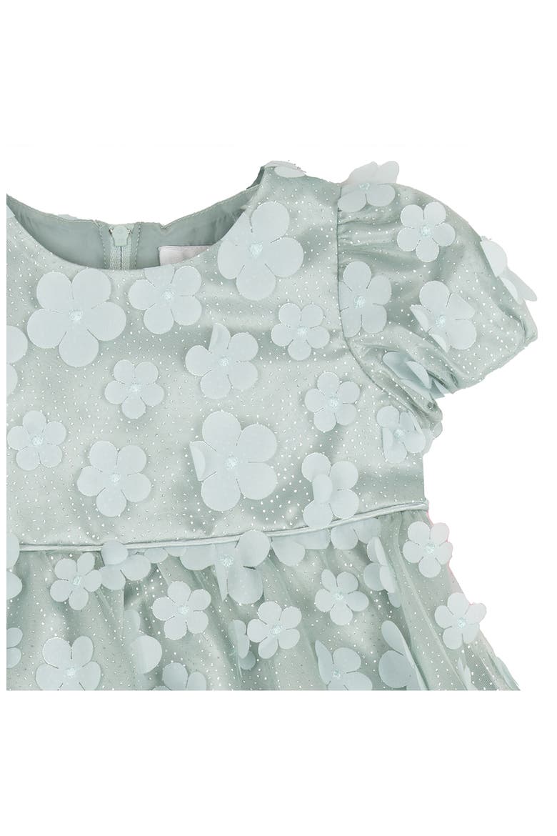3D Flower Mesh Party Dress & Bloomers, Alternate, color, SAGE