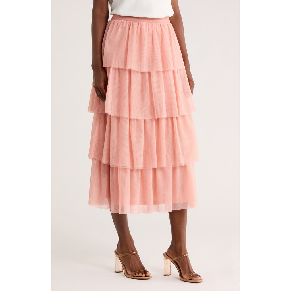 Dr2 By Daniel Rainn Tiered Tulle Skirt In Pink