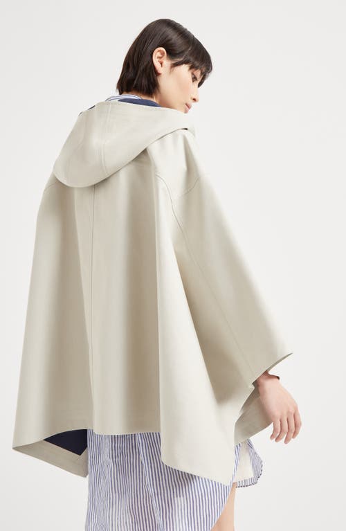 Brunello Cucinelli Women Water-resistant Bonded Cotton Poplin Hooded Outerwear Jacket In Cool Beige