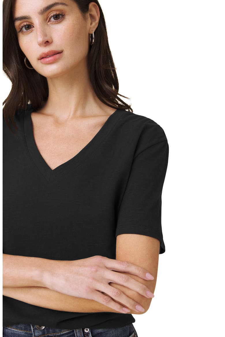 Louisa Boyfriend Fit V-Neck Cotton T-Shirt, Alternate, color, BLACK