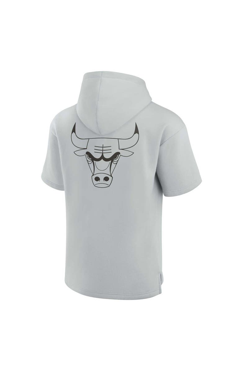 Fanatics Signature Unisex Fanatics Signature Gray Chicago Bulls Elements Super Soft Fleece Short Sleeve Pullover Hoodie, Alternate, color, Gray