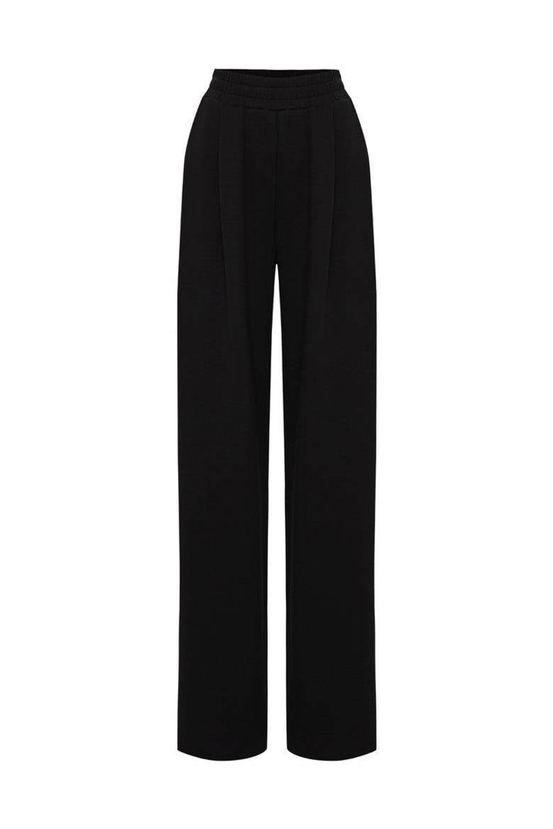 Elastic Waist Wide Leg Pants, Alternate, color, BLACK