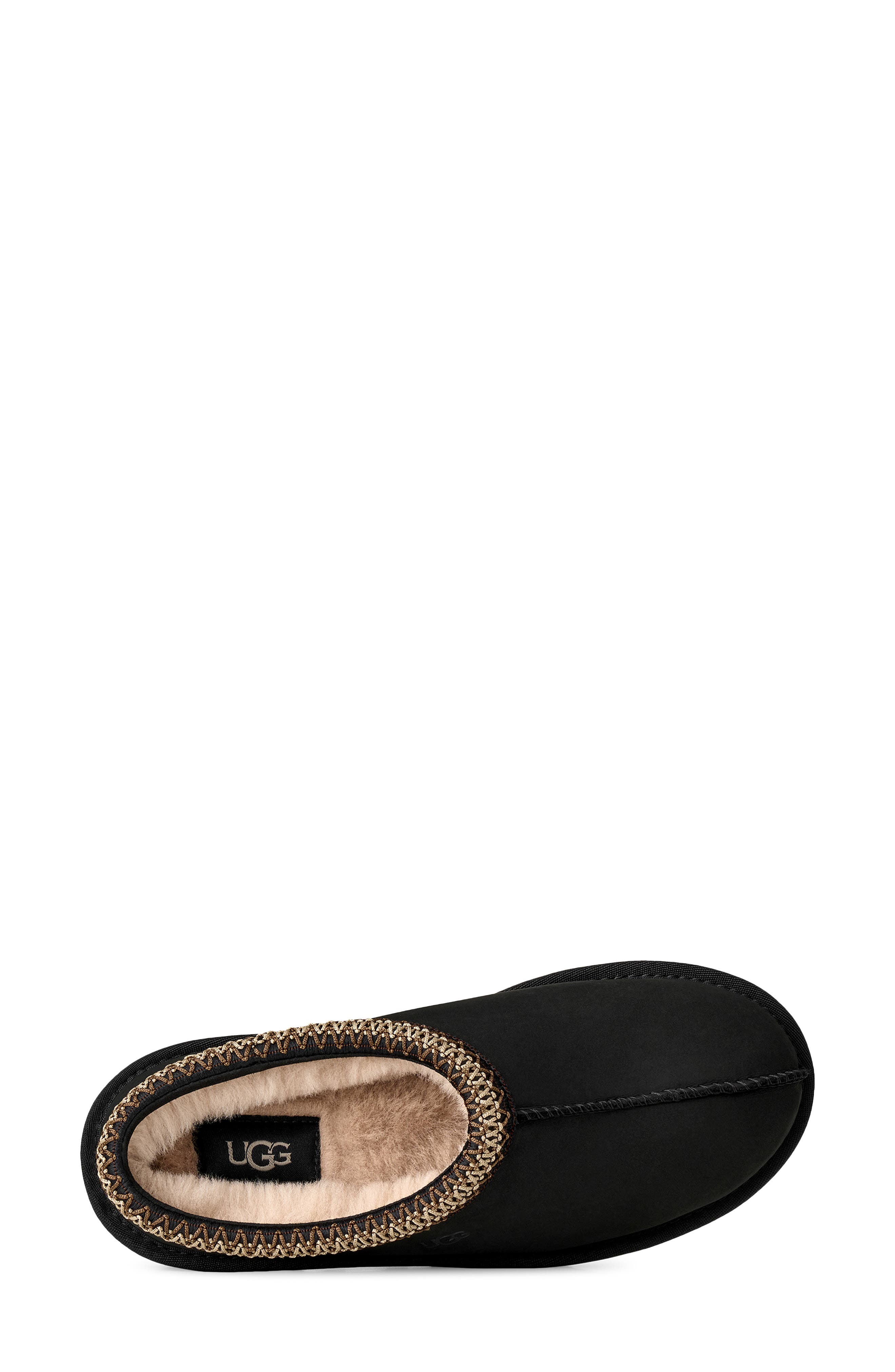 Tasman Nubuck Leather Slipper, Alternate, color, BLACK