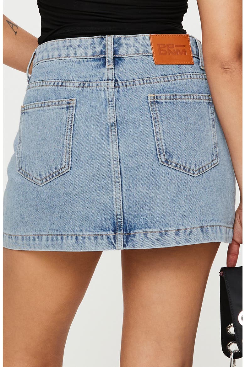 Nickei Denim Miniskirt, Alternate, color, BLUE