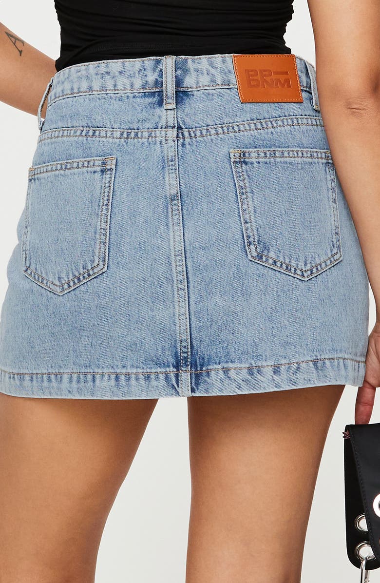 Princess Polly Nickei Denim Miniskirt, Alternate, color, Blue