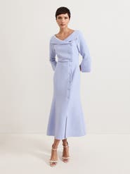 Phase Eight Sienna Asymmetric Collar Midi Tux Dress