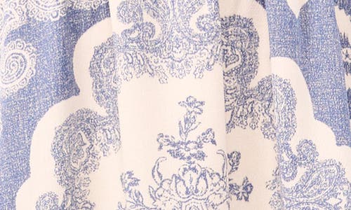 Vince Camuto Mixed Print Smock Waist Maxi Dress In Gray