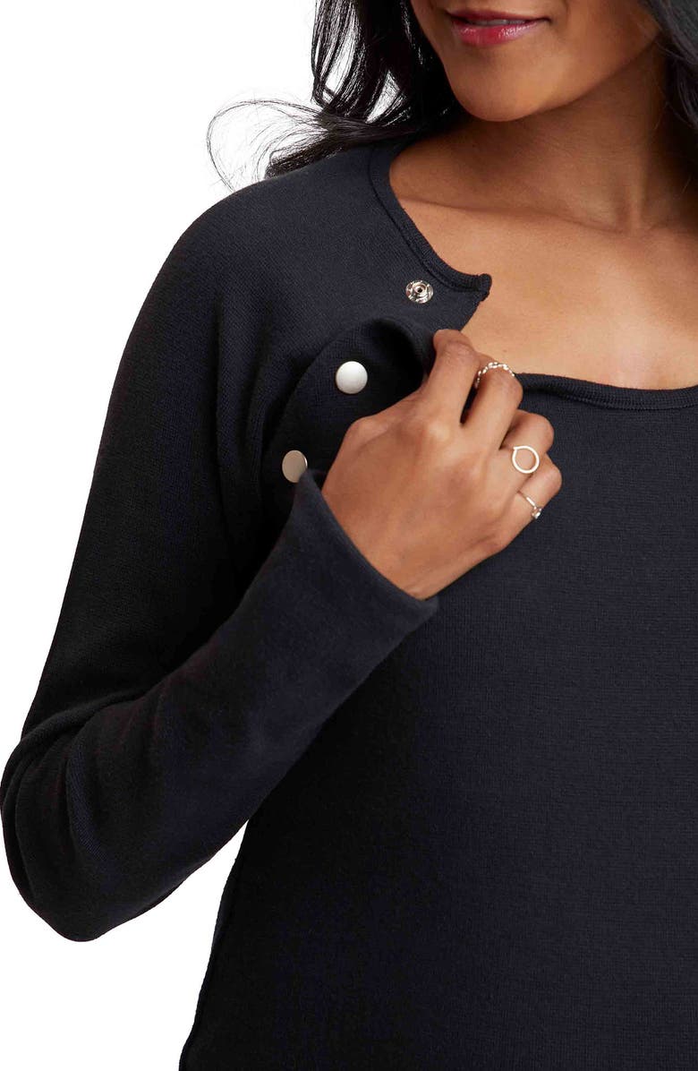 Stowaway Collection Long Sleeve Maternity/Nursing Dress, Alternate, color, 