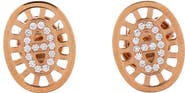 Pre-Owned Hermes Chaine D'Ancre Divine Stud Earrings 18K Rose Gold with Diamonds Small