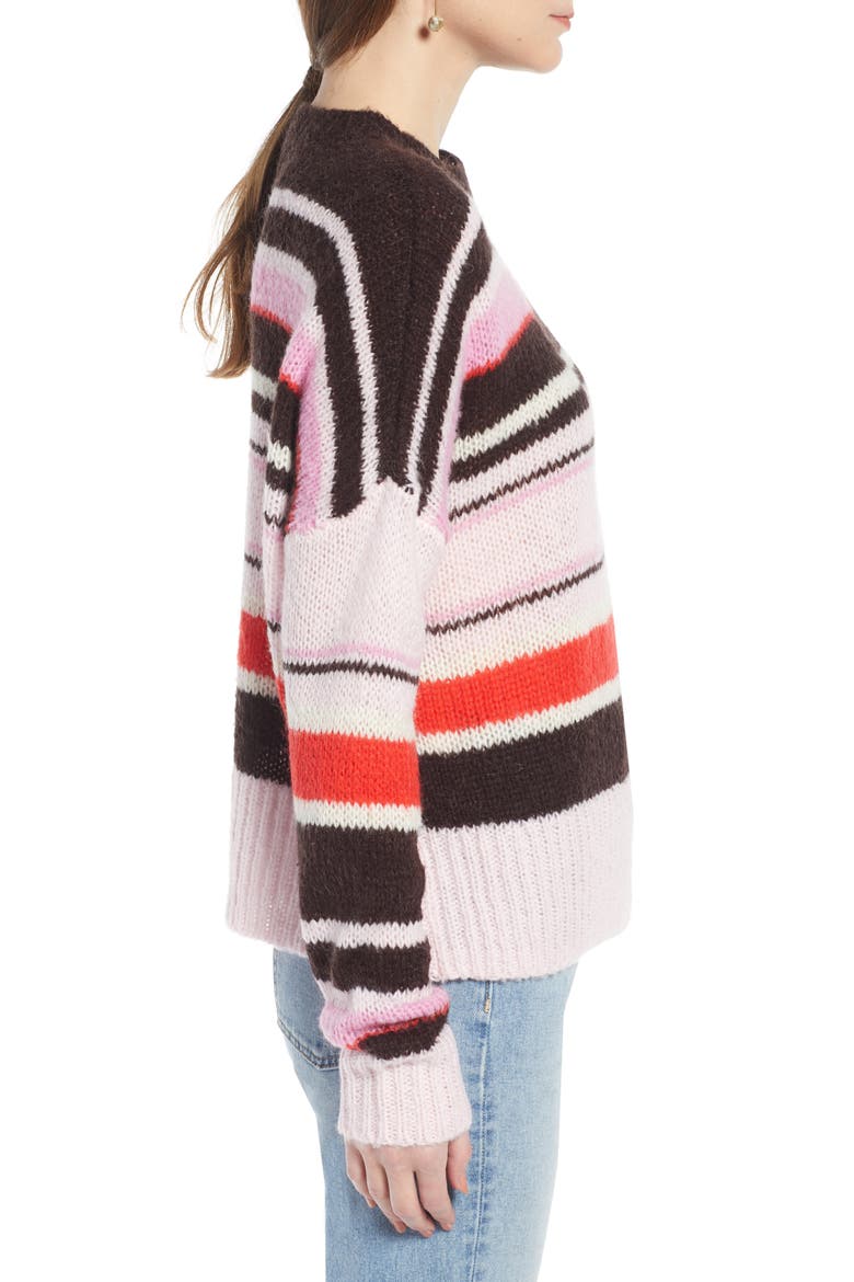 Stripe Sweater (Nordstrom Exclusive), Alternate, color, PINK SODA MULTI STRIPE
