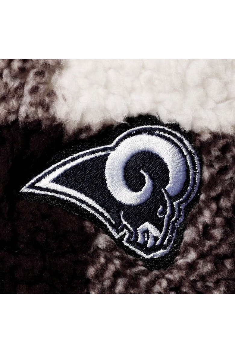 Women's G-III 4Her by Carl Banks Black Los Angeles Rams Sherpa Plaid Quarter-Zip Jacket, Alternate, color, Black