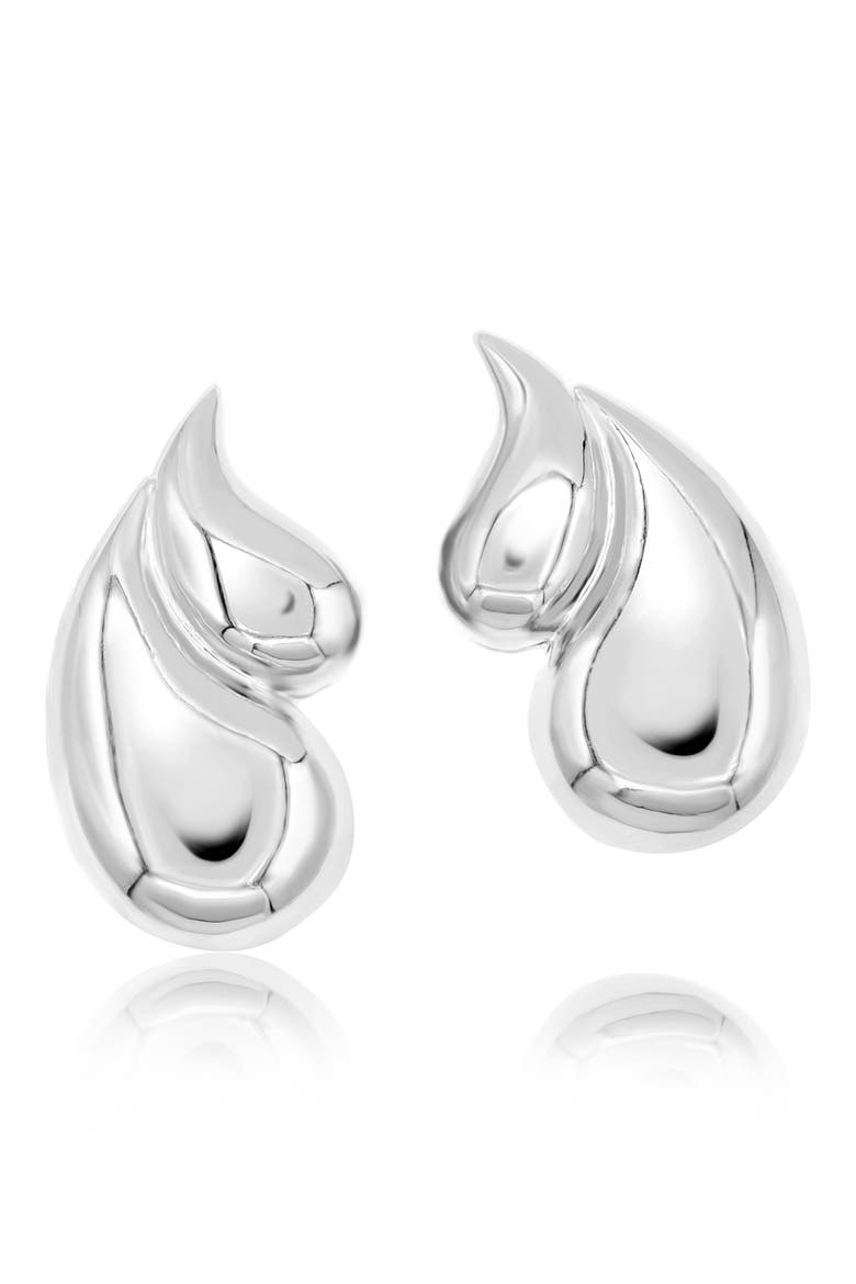 Double Teardrop Earrings, Alternate, color, SILVER